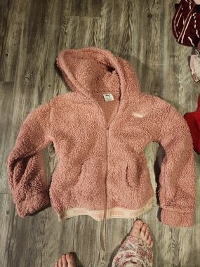Puma Kids Pink Sherpa Hooded Puffer Jacket